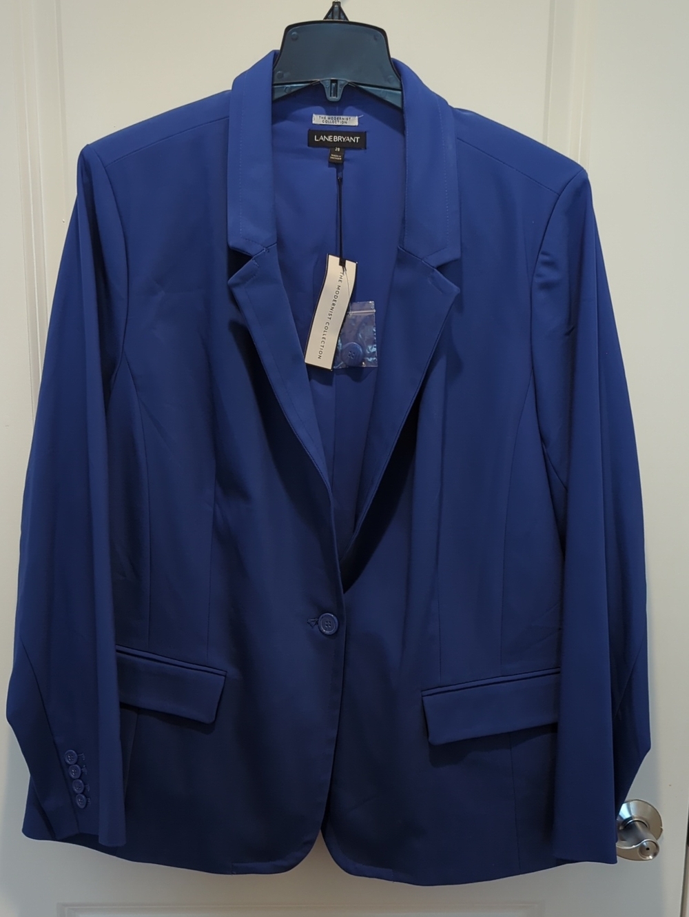 NWT Lane Bryant Cobalt Blue Single-Button Modern Collection Blazer Size 28